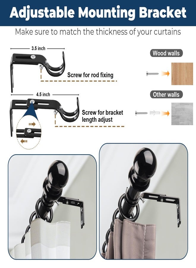 EUIJOIP 27-68" Adjustable L-Shaped Corner Curtain Rod - 1 INCH Foldable Heavy-Duty Rustproof L Shaped Curtain Rod, Space-Saving for Bay/Studio/Kitchen (Glossy Black) - Image 5